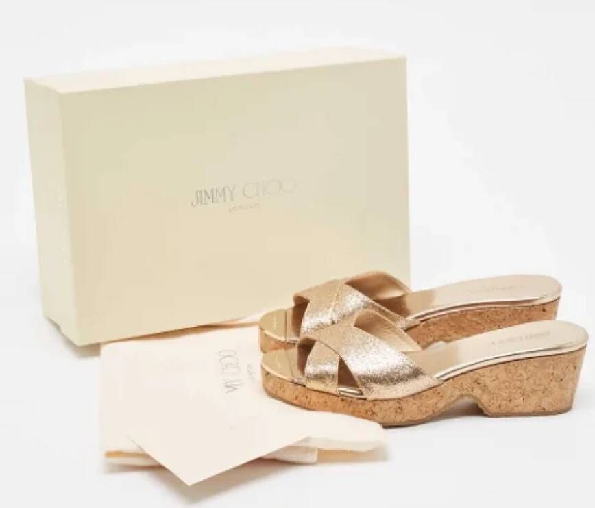 Jimmy Choo Pre-owned Fabric sandals Yellow Dames