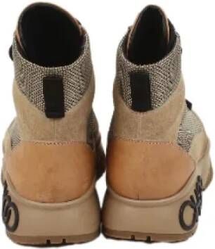 Jimmy Choo Pre-owned Fabric sneakers Brown Dames