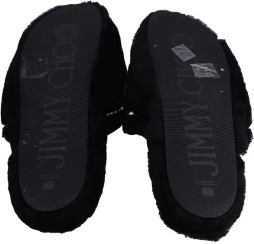 Jimmy Choo Pre-owned Fur sandals Black Dames