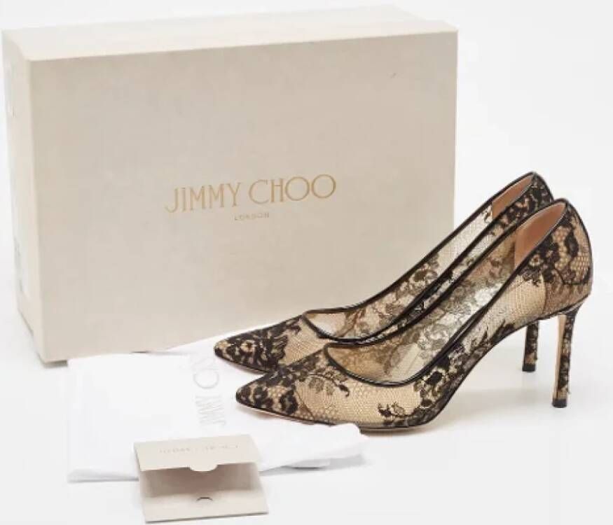 Jimmy Choo Pre-owned Lace heels Beige Dames