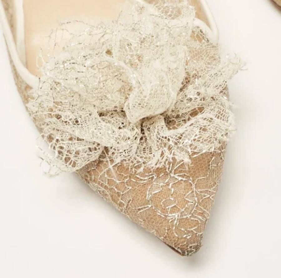 Jimmy Choo Pre-owned Lace heels Beige Dames