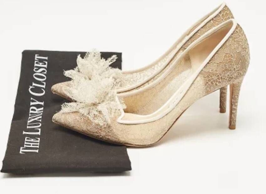 Jimmy Choo Pre-owned Lace heels Beige Dames