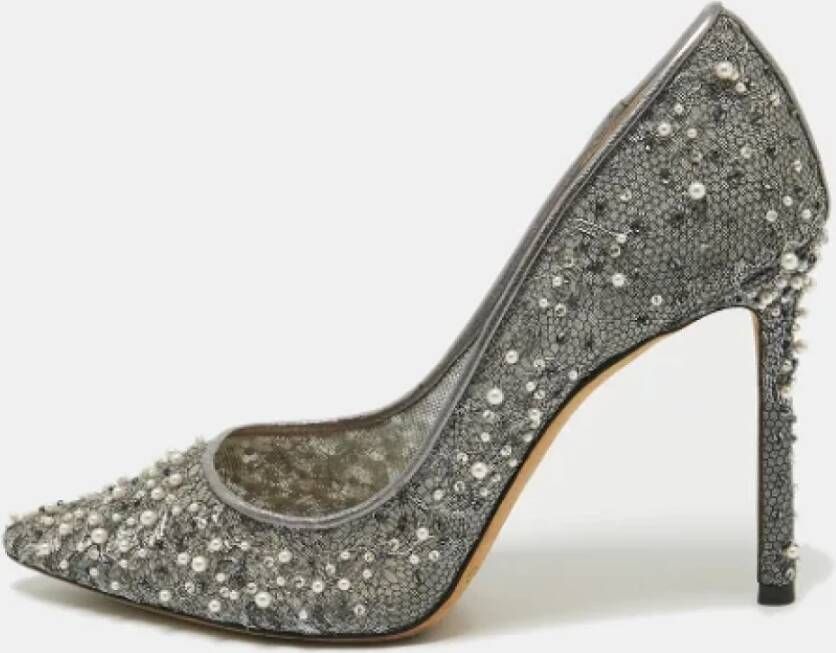 Jimmy Choo Pre-owned Lace heels Gray Dames