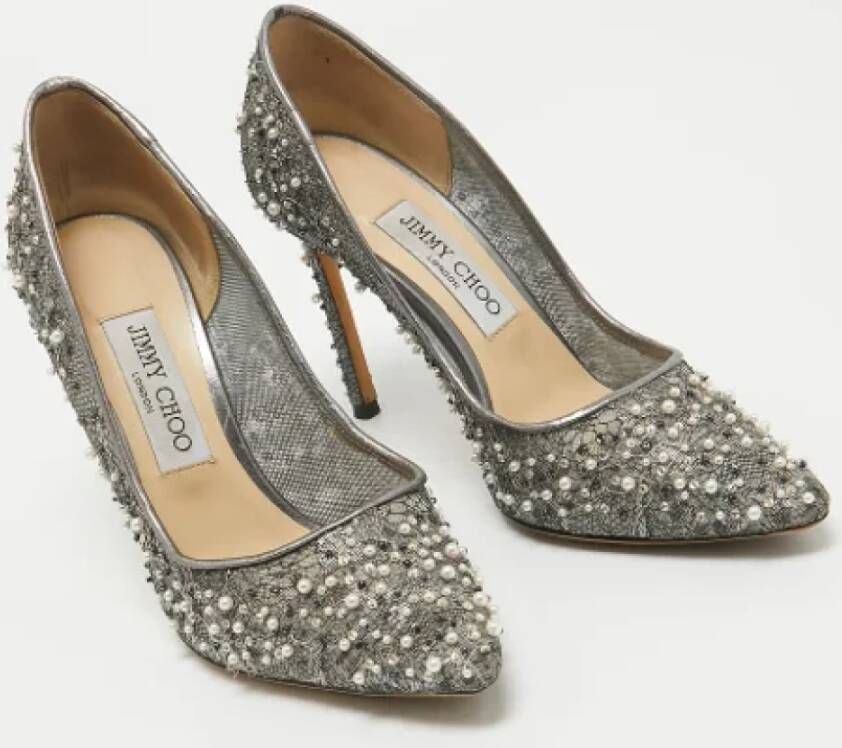 Jimmy Choo Pre-owned Lace heels Gray Dames