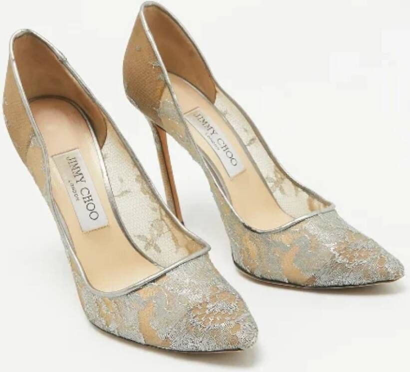 Jimmy Choo Pre-owned Lace heels Gray Dames