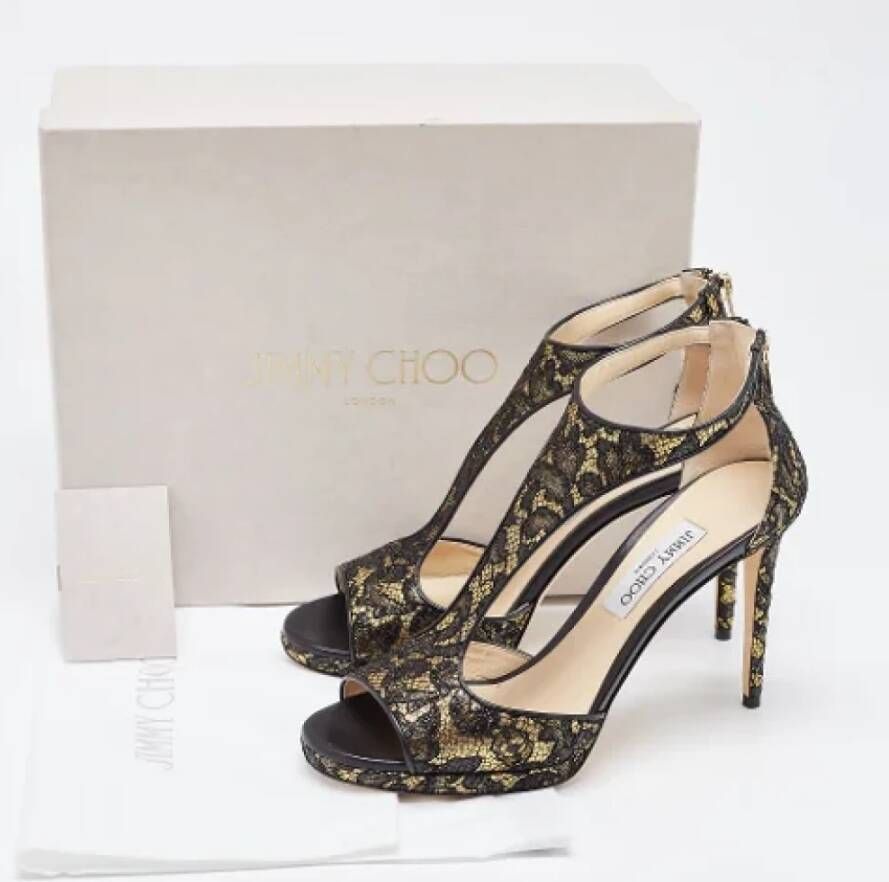 Jimmy Choo Pre-owned Lace sandals Black Dames