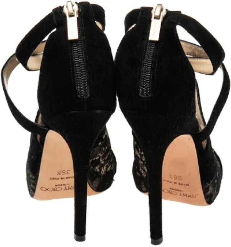 Jimmy Choo Pre-owned Lace sandals Black Dames