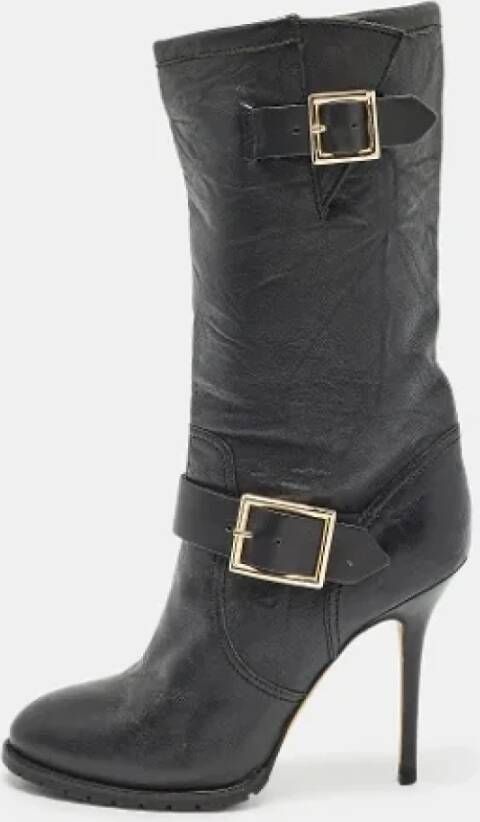 Jimmy Choo Pre-owned Leather boots Black Dames