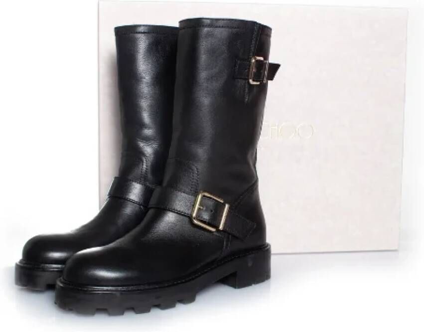 Jimmy Choo Pre-owned Leather boots Black Dames