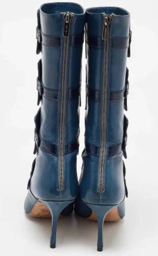 Jimmy Choo Pre-owned Leather boots Blue Dames