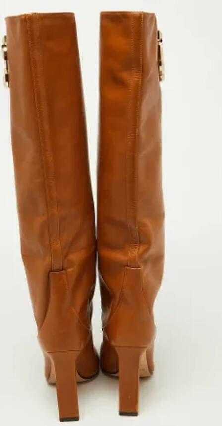 Jimmy Choo Pre-owned Leather boots Brown Dames