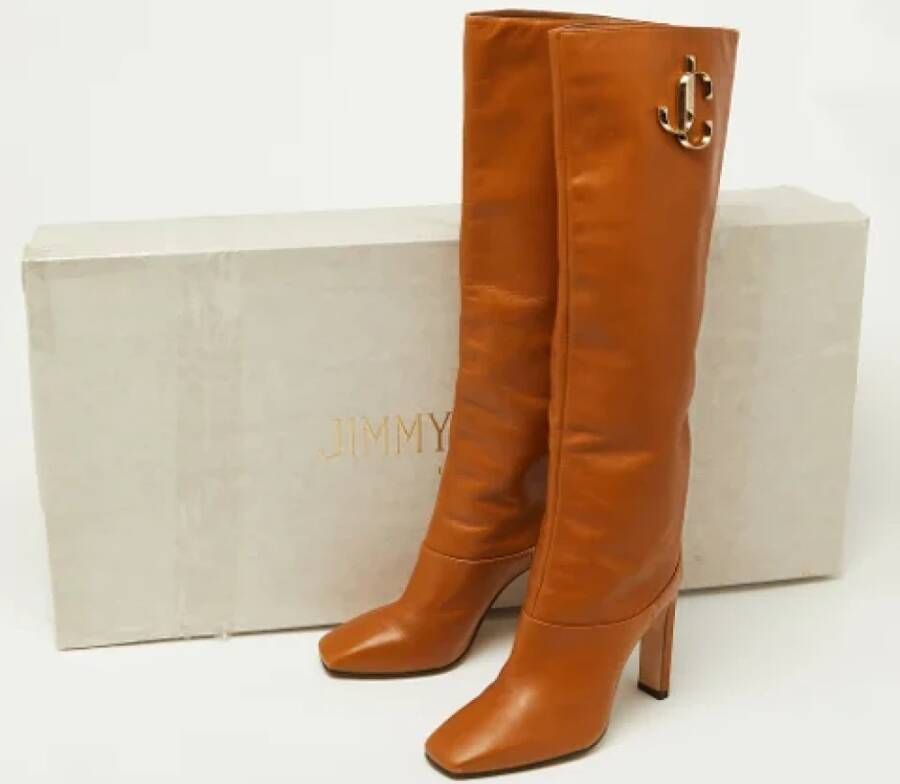 Jimmy Choo Pre-owned Leather boots Brown Dames