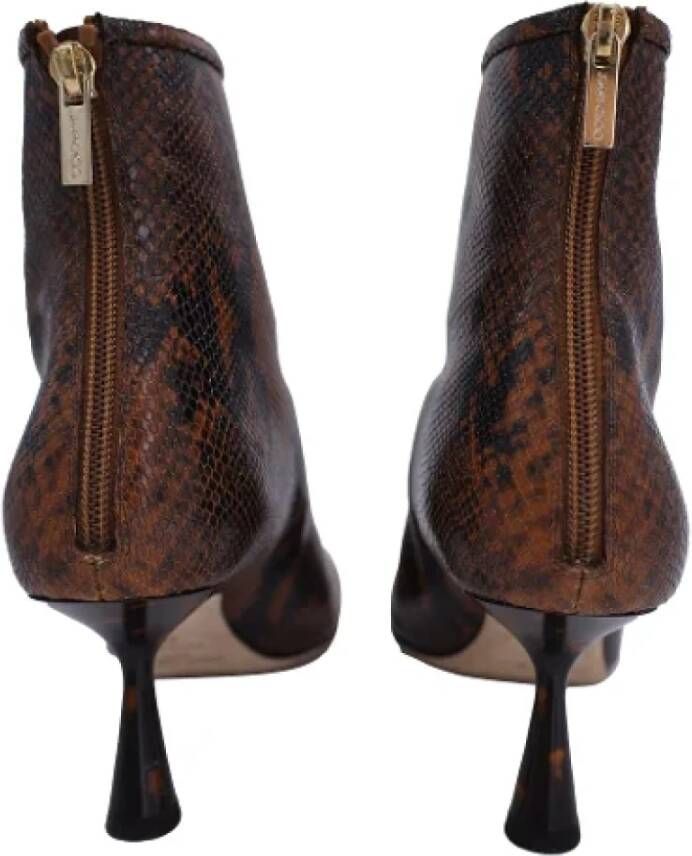 Jimmy Choo Pre-owned Leather boots Brown Dames