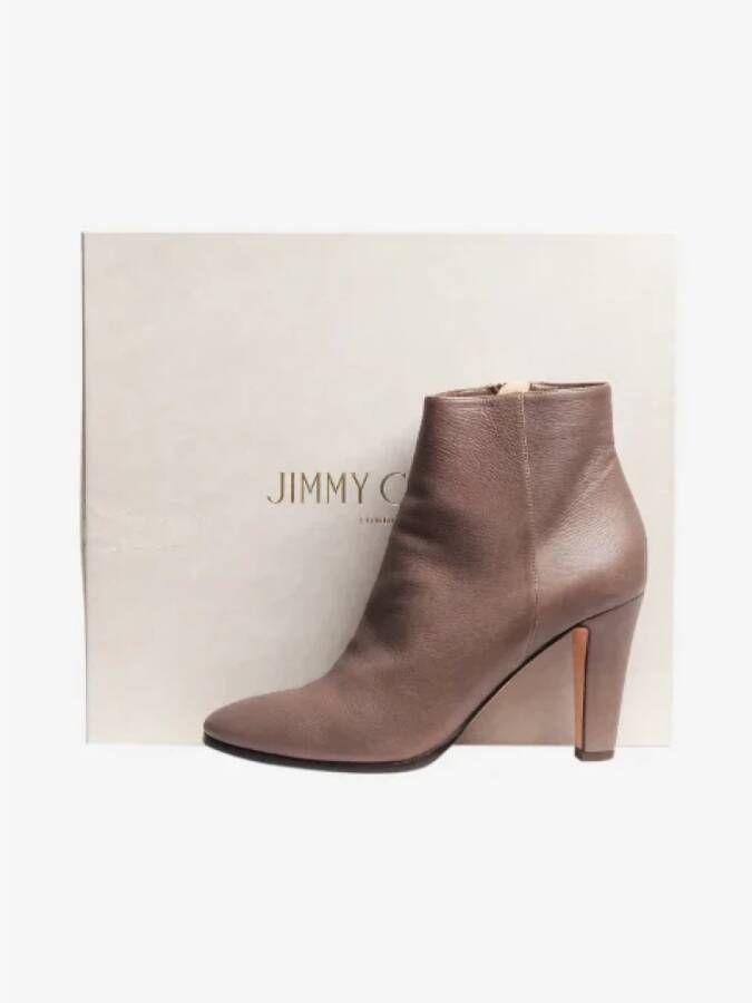 Jimmy Choo Pre-owned Leather boots Brown Dames