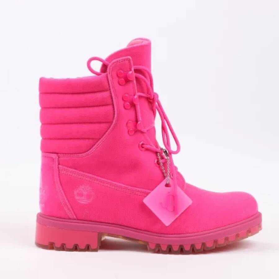 Jimmy Choo Pre-owned Leather boots Pink Dames