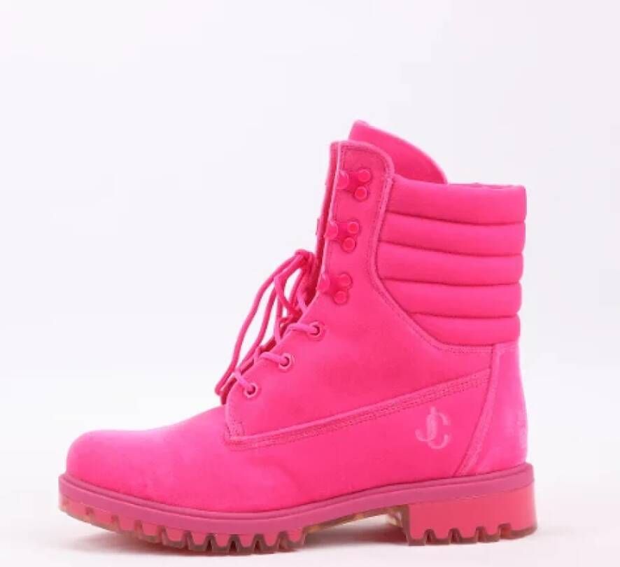 Jimmy Choo Pre-owned Leather boots Pink Dames