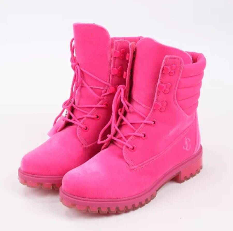 Jimmy Choo Pre-owned Leather boots Pink Dames