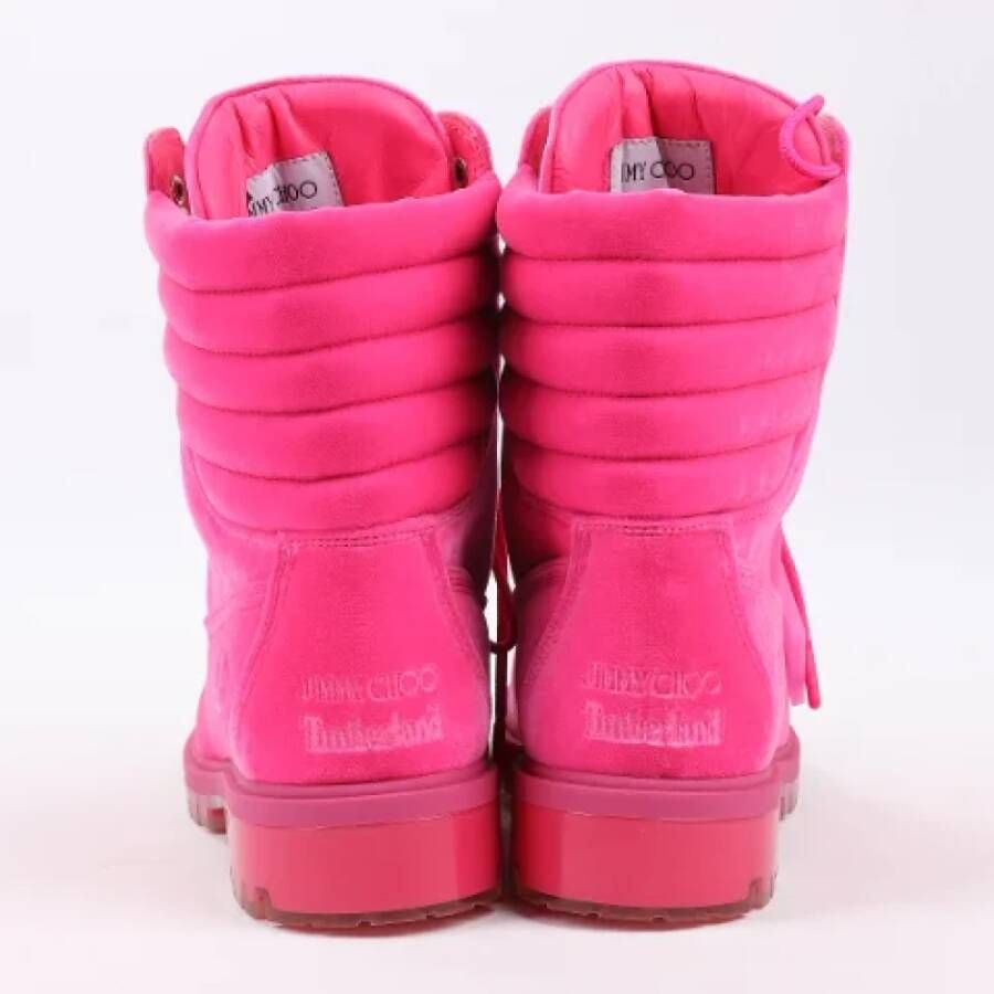 Jimmy Choo Pre-owned Leather boots Pink Dames