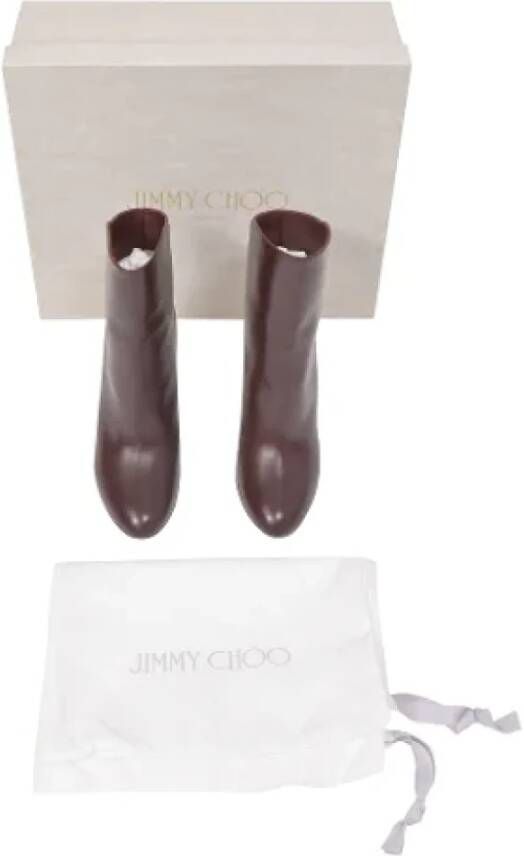 Jimmy Choo Pre-owned Leather boots Red Dames