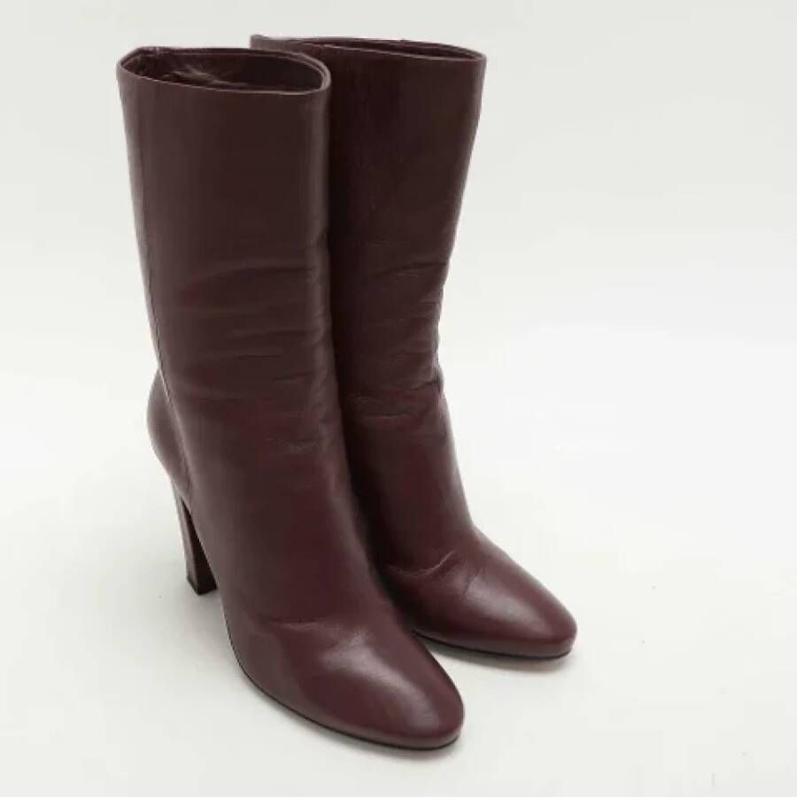 Jimmy Choo Pre-owned Leather boots Red Dames