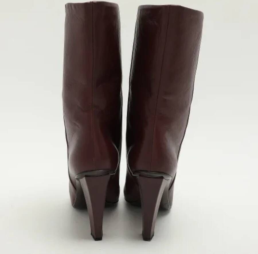 Jimmy Choo Pre-owned Leather boots Red Dames