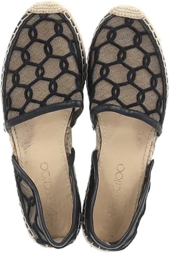 Jimmy Choo Pre-owned Leather espadrilles Black Dames