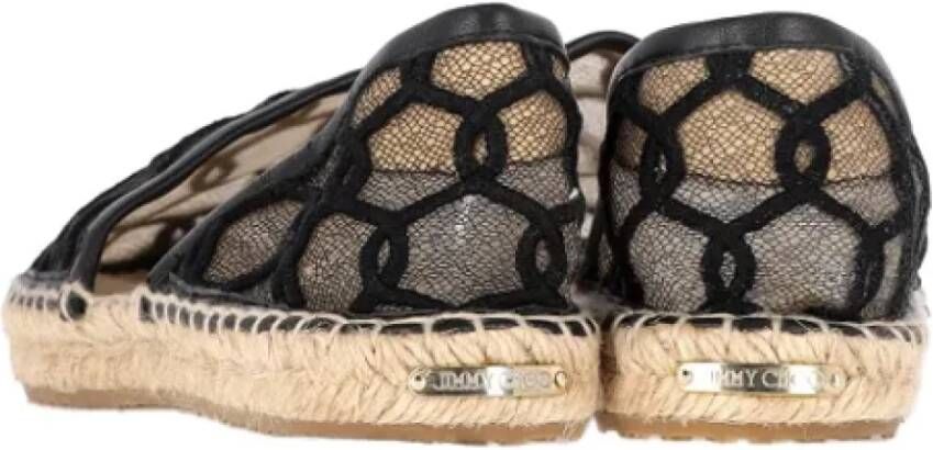 Jimmy Choo Pre-owned Leather espadrilles Black Dames