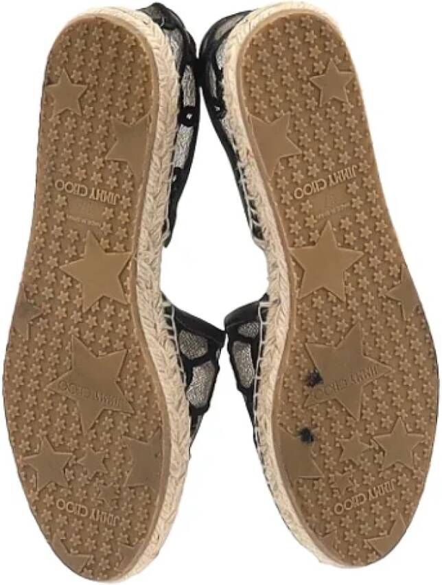 Jimmy Choo Pre-owned Leather espadrilles Black Dames