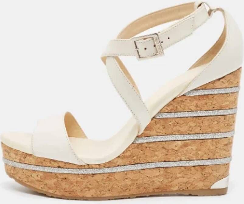 Jimmy Choo Pre-owned Leather espadrilles White Dames