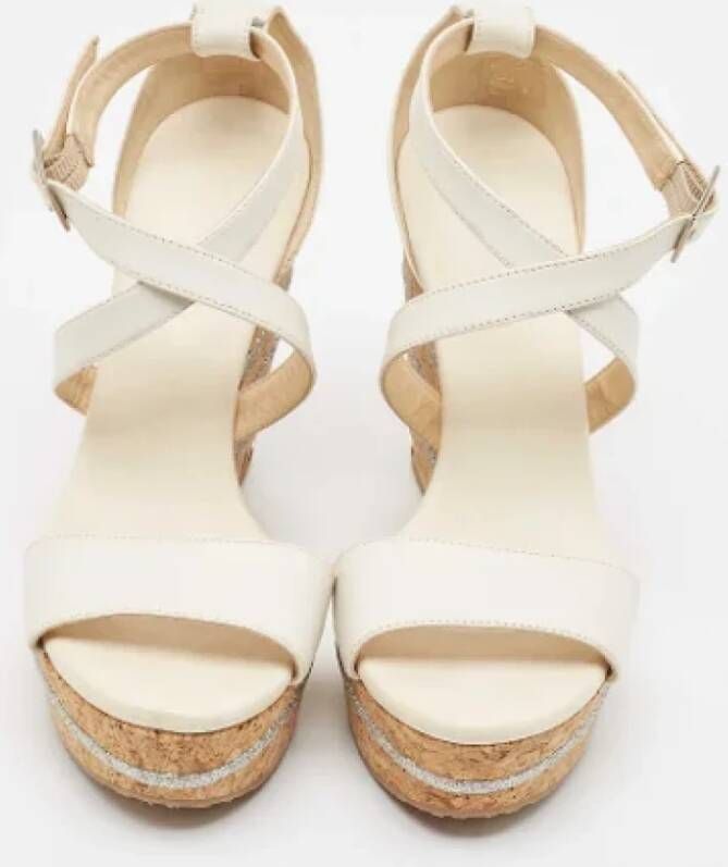 Jimmy Choo Pre-owned Leather espadrilles White Dames