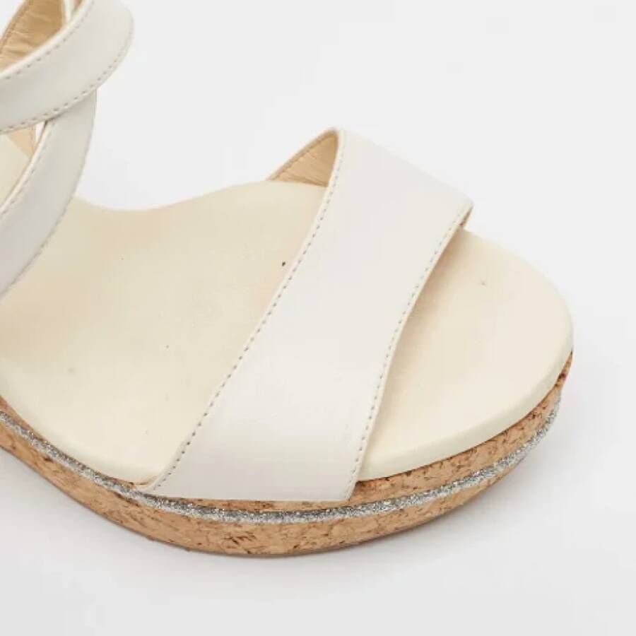 Jimmy Choo Pre-owned Leather espadrilles White Dames