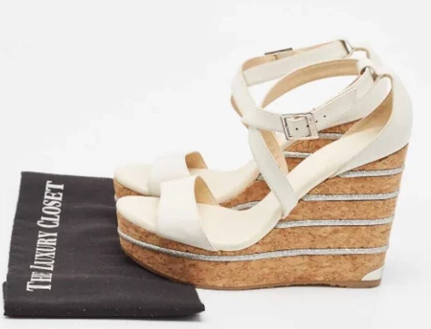 Jimmy Choo Pre-owned Leather espadrilles White Dames