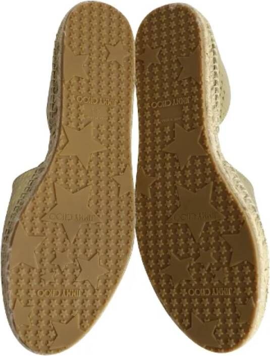 Jimmy Choo Pre-owned Leather espadrilles Yellow Dames