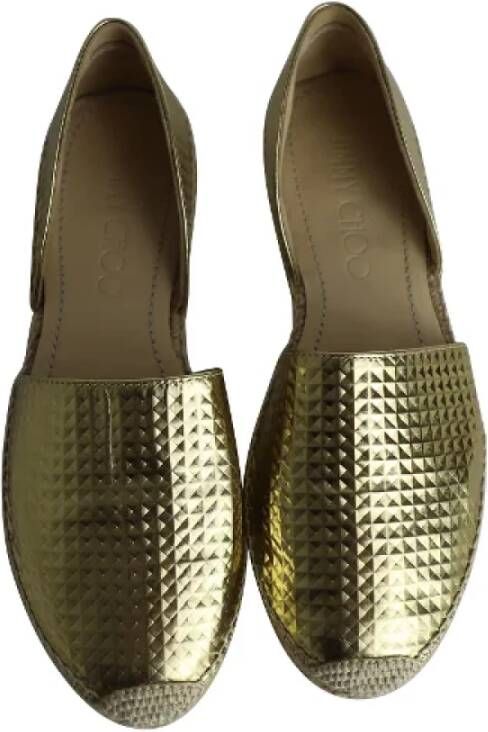 Jimmy Choo Pre-owned Leather espadrilles Yellow Dames