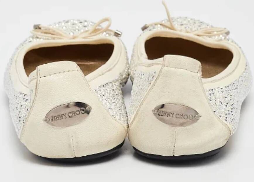 Jimmy Choo Pre-owned Leather flats Beige Dames