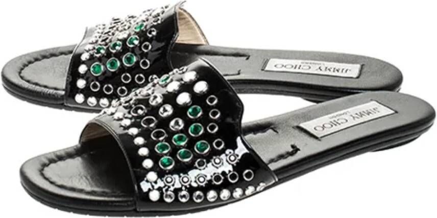 Jimmy Choo Pre-owned Leather flats Black Dames