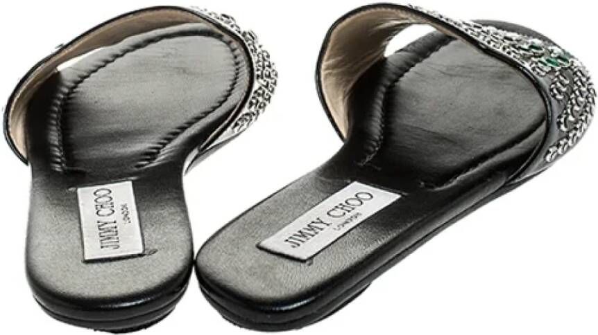 Jimmy Choo Pre-owned Leather flats Black Dames