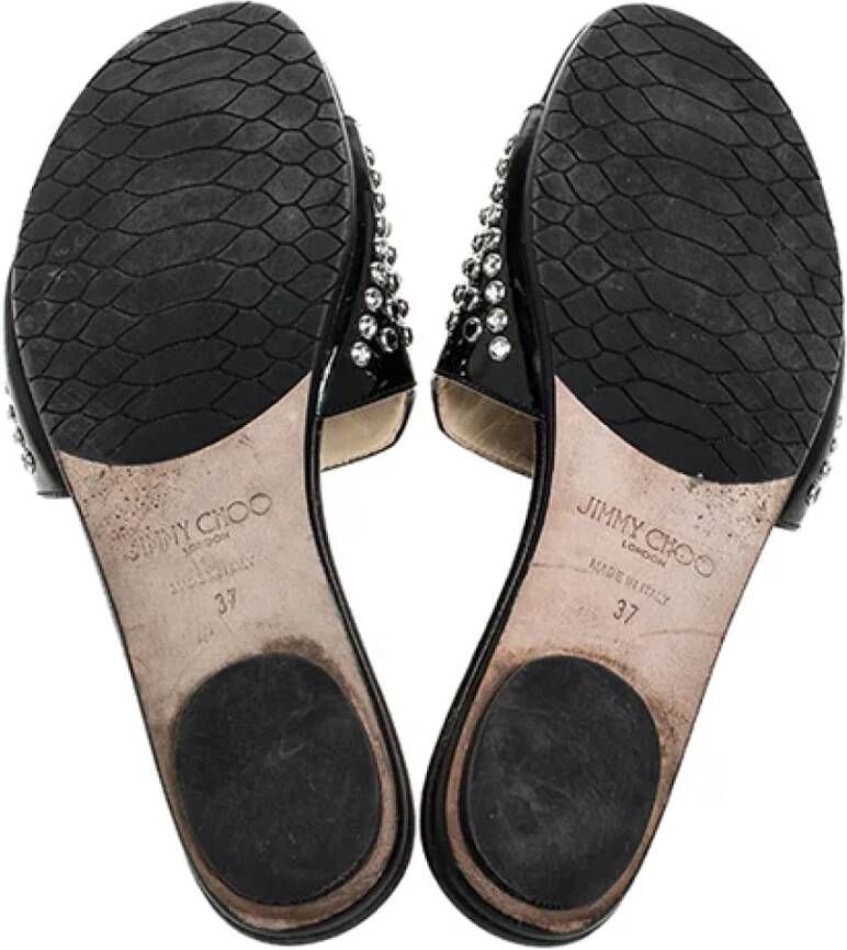 Jimmy Choo Pre-owned Leather flats Black Dames