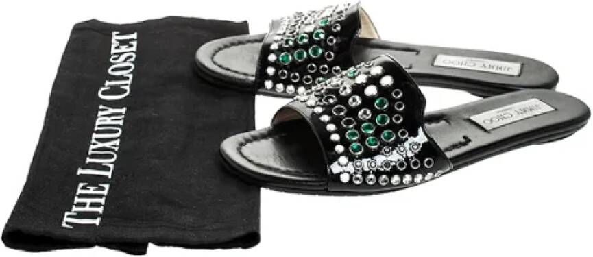 Jimmy Choo Pre-owned Leather flats Black Dames