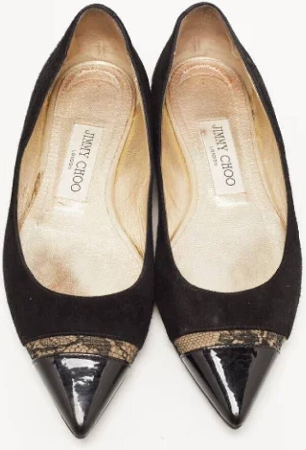 Jimmy Choo Pre-owned Leather flats Black Dames