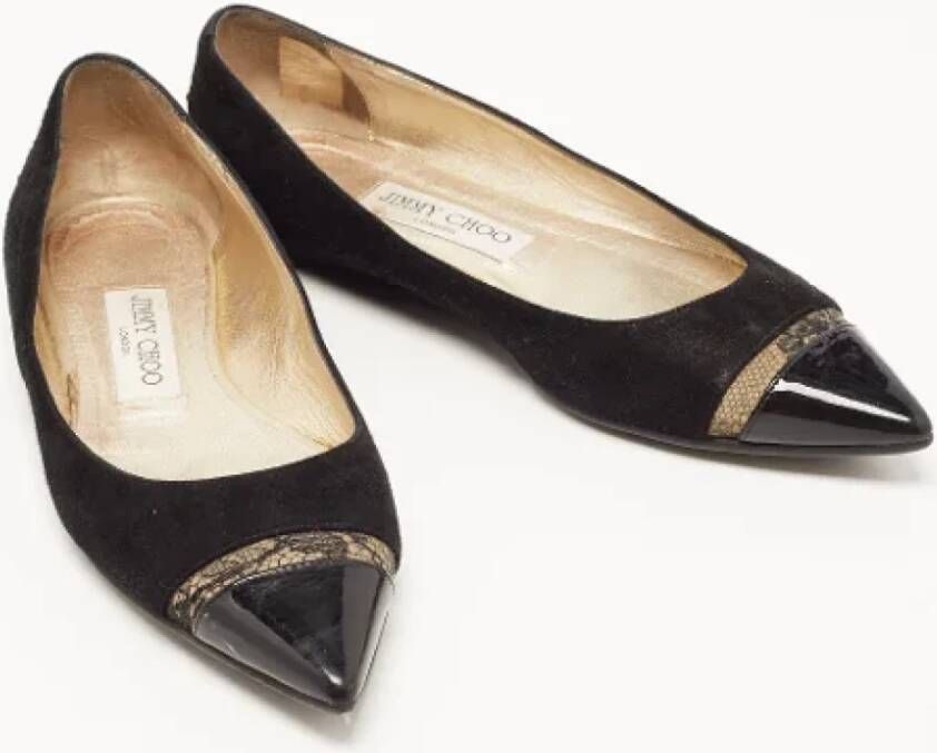 Jimmy Choo Pre-owned Leather flats Black Dames