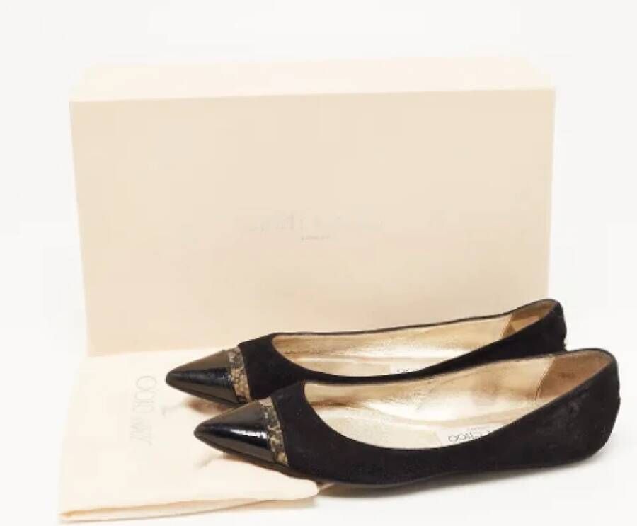 Jimmy Choo Pre-owned Leather flats Black Dames