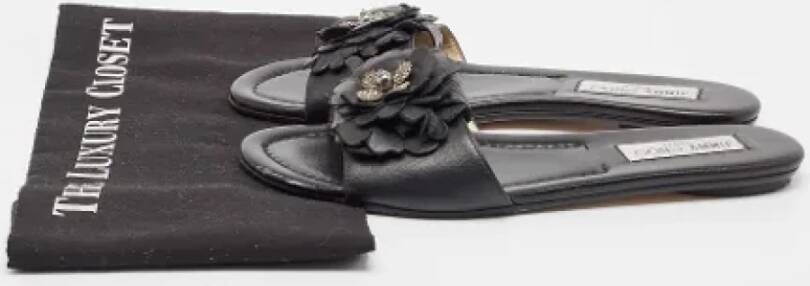 Jimmy Choo Pre-owned Leather flats Black Dames