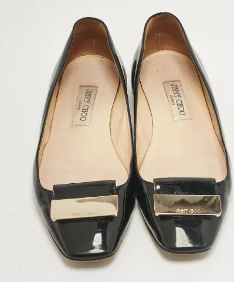 Jimmy Choo Pre-owned Leather flats Black Dames