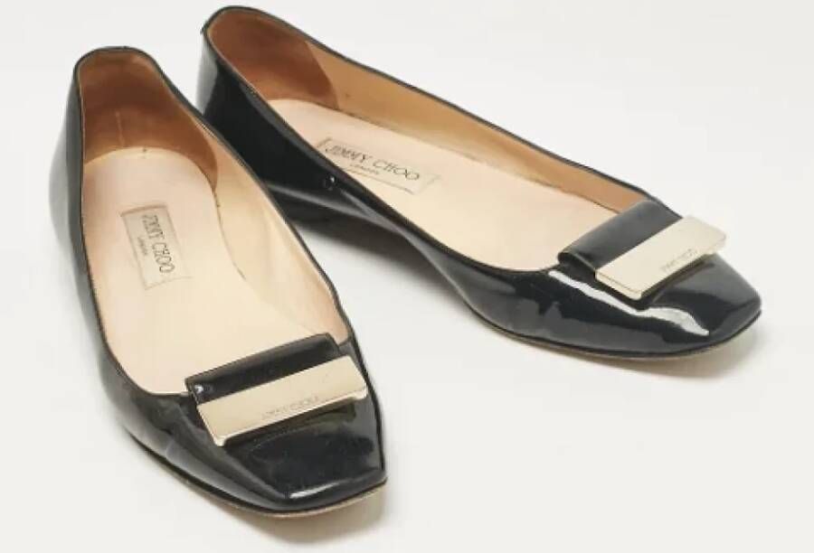 Jimmy Choo Pre-owned Leather flats Black Dames