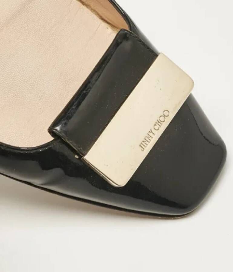 Jimmy Choo Pre-owned Leather flats Black Dames