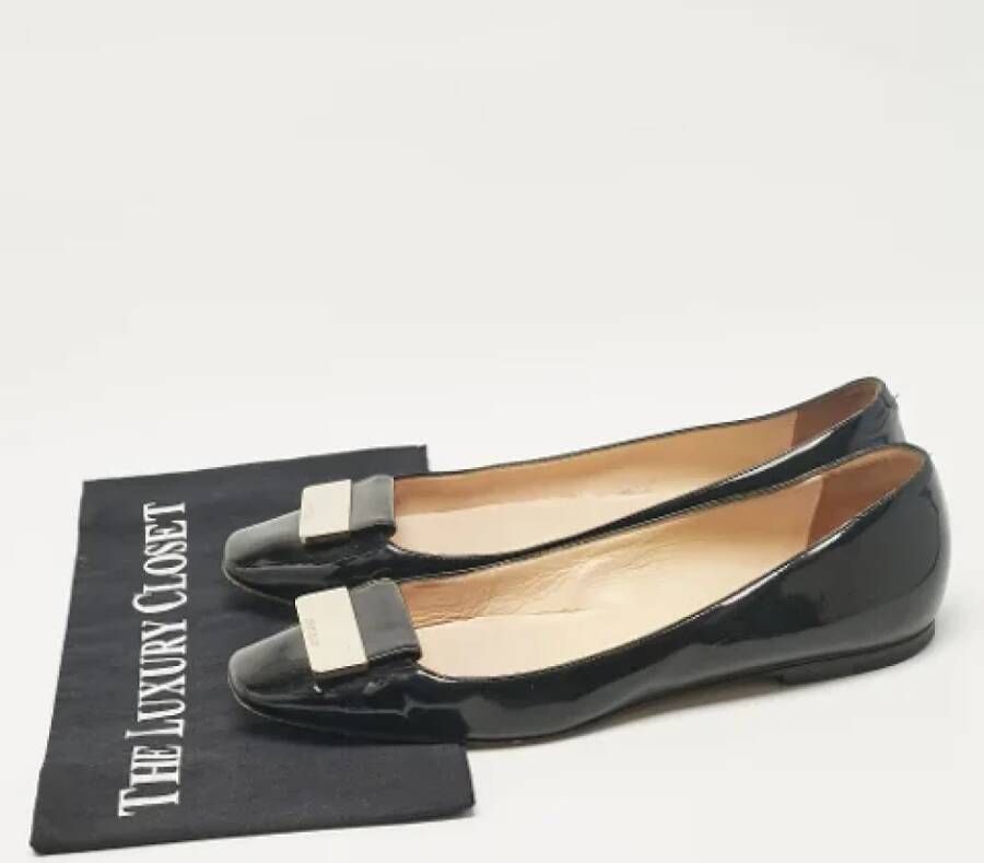 Jimmy Choo Pre-owned Leather flats Black Dames