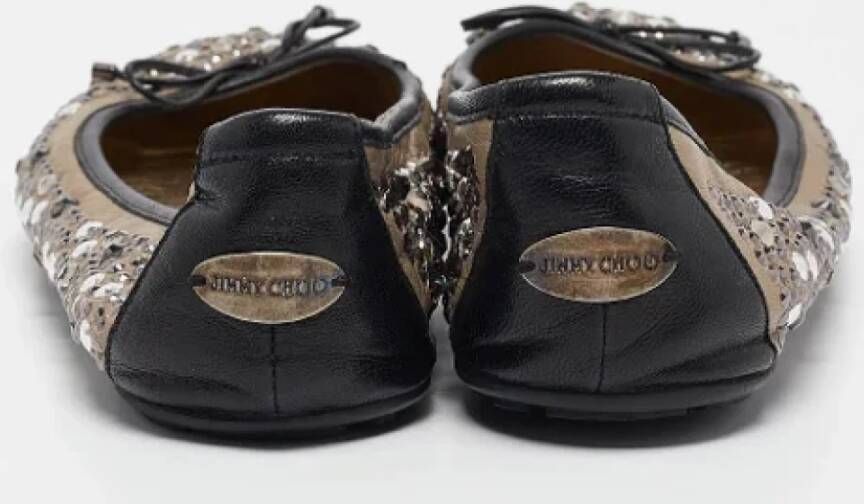 Jimmy Choo Pre-owned Leather flats Black Dames