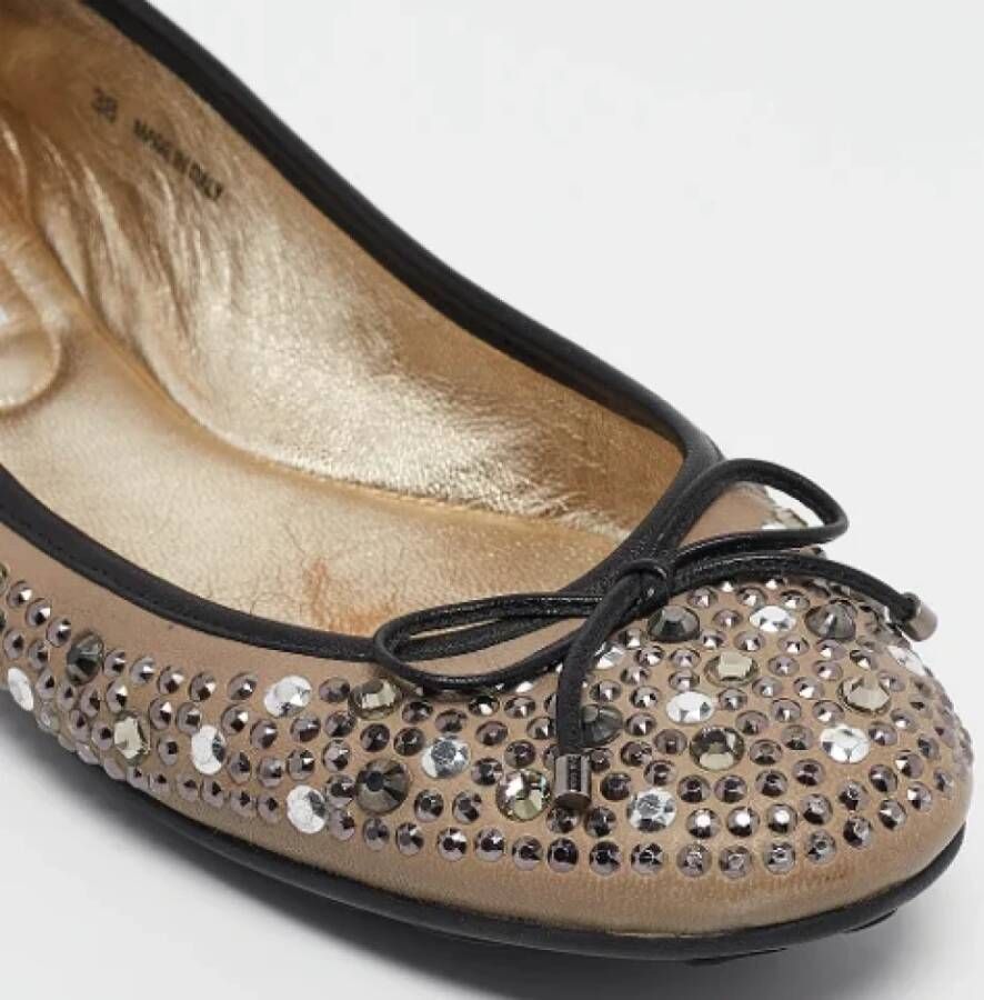 Jimmy Choo Pre-owned Leather flats Black Dames