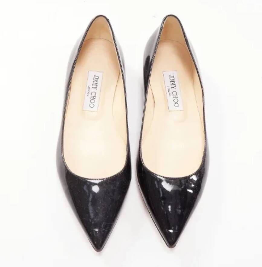 Jimmy Choo Pre-owned Leather flats Black Dames